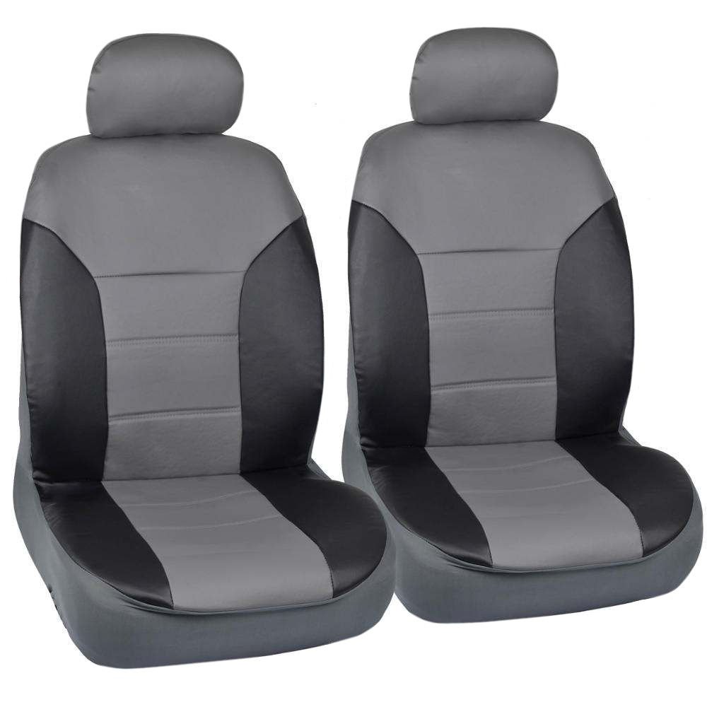 OEM Ford Mustang Fitted Seat Covers by MotorTrend Gray Black 2 Tone PU