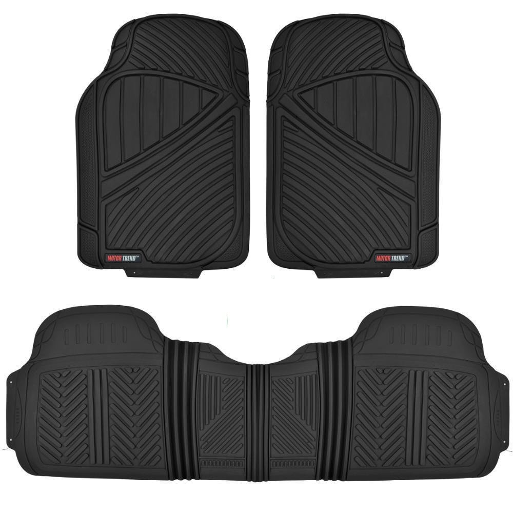 Motor Trend Flex Tough 3pc Rubber Floor Mats Thick Heavy Duty All ...