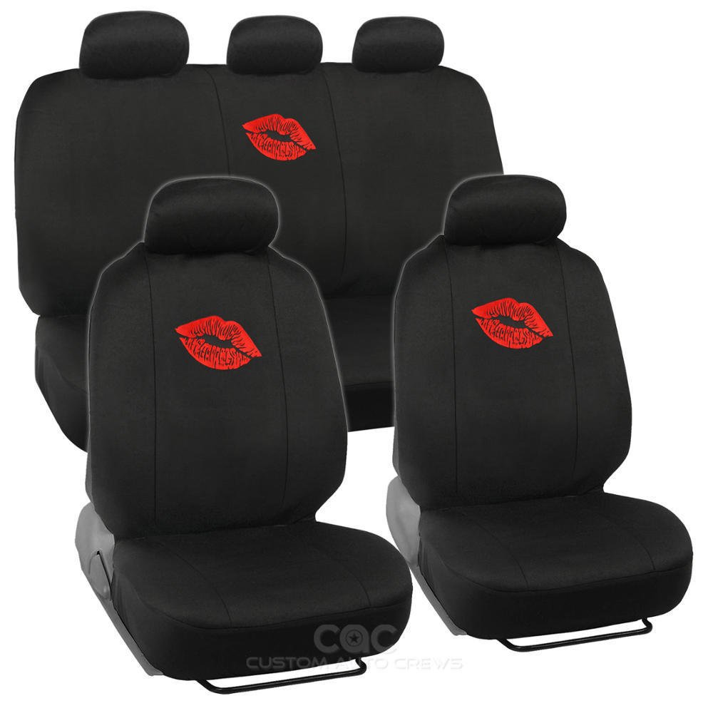 Kiss Mark 9 PC Double Stiching Superior Designer Seat Cover Print