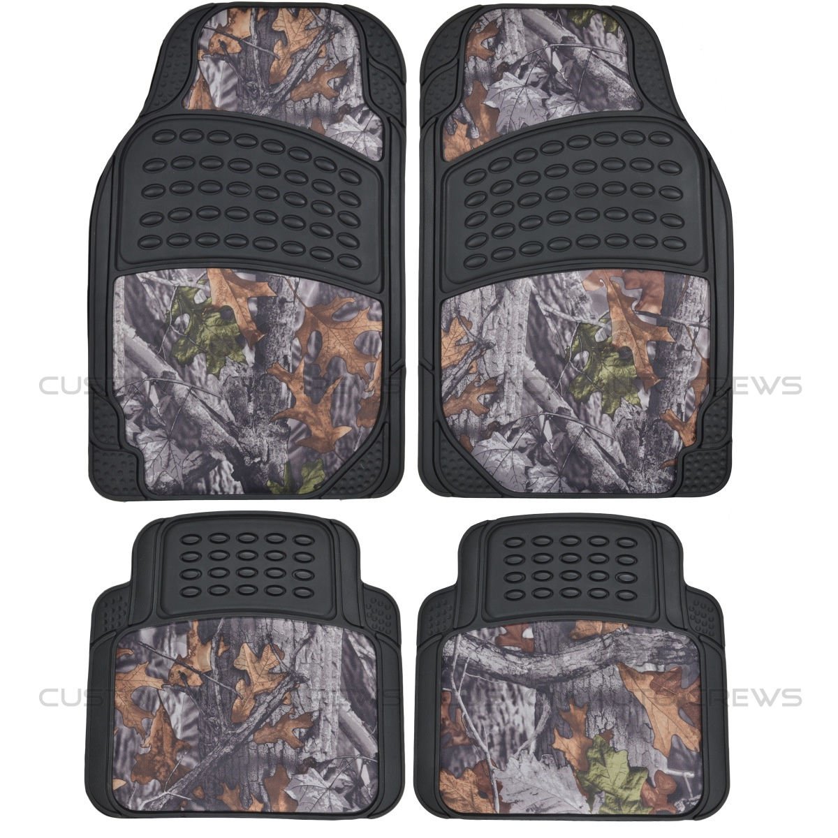 Camouflage Rubber Camo Floor Mats All Types of Weather 4 Piece Waterproof