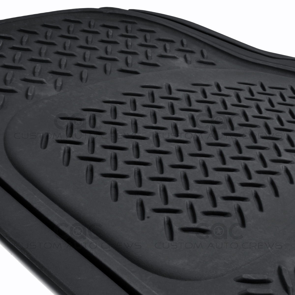 All Weather Car Rubber Floor Mats Max Duty Auto Protection Black Heavy Duty
