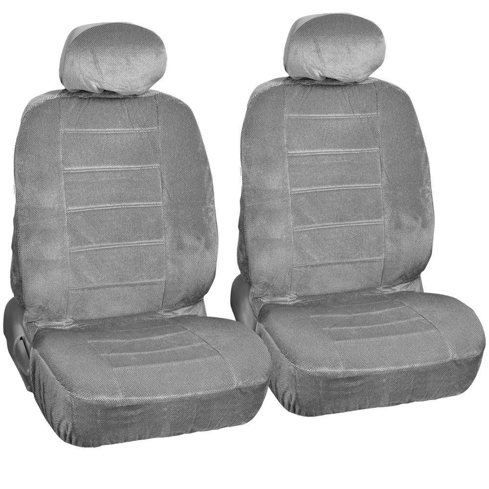 Car Seat Covers & Ribbed Floor Mats Classic Gray Velourette With