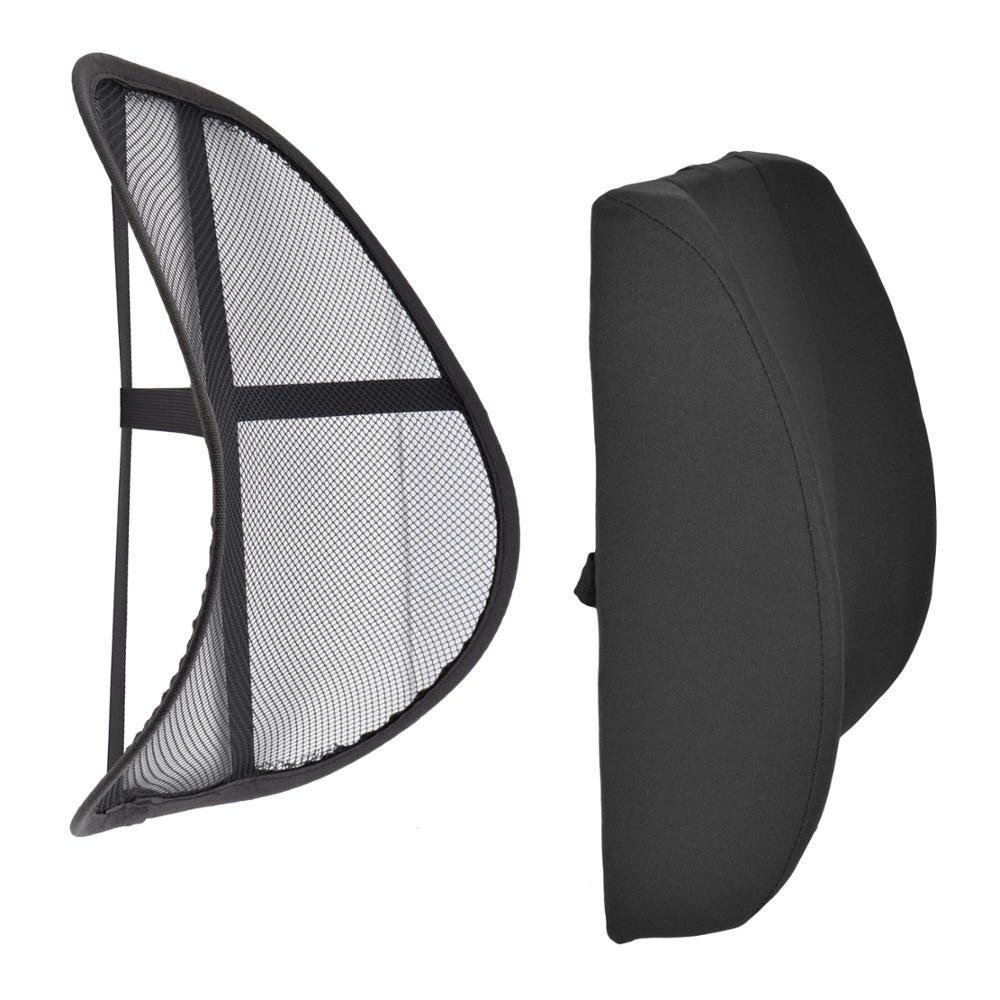 Original 2pc Lumbar Cushion Back Supports Travel Foam w BONUS Mesh Support
