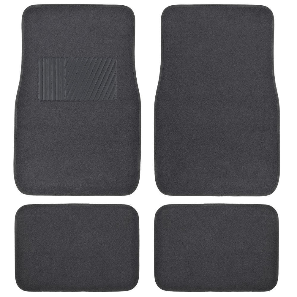 Deluxe 4 Piece High Quality Thick Plush Auto Carpeted Floor Mats Charcoal
