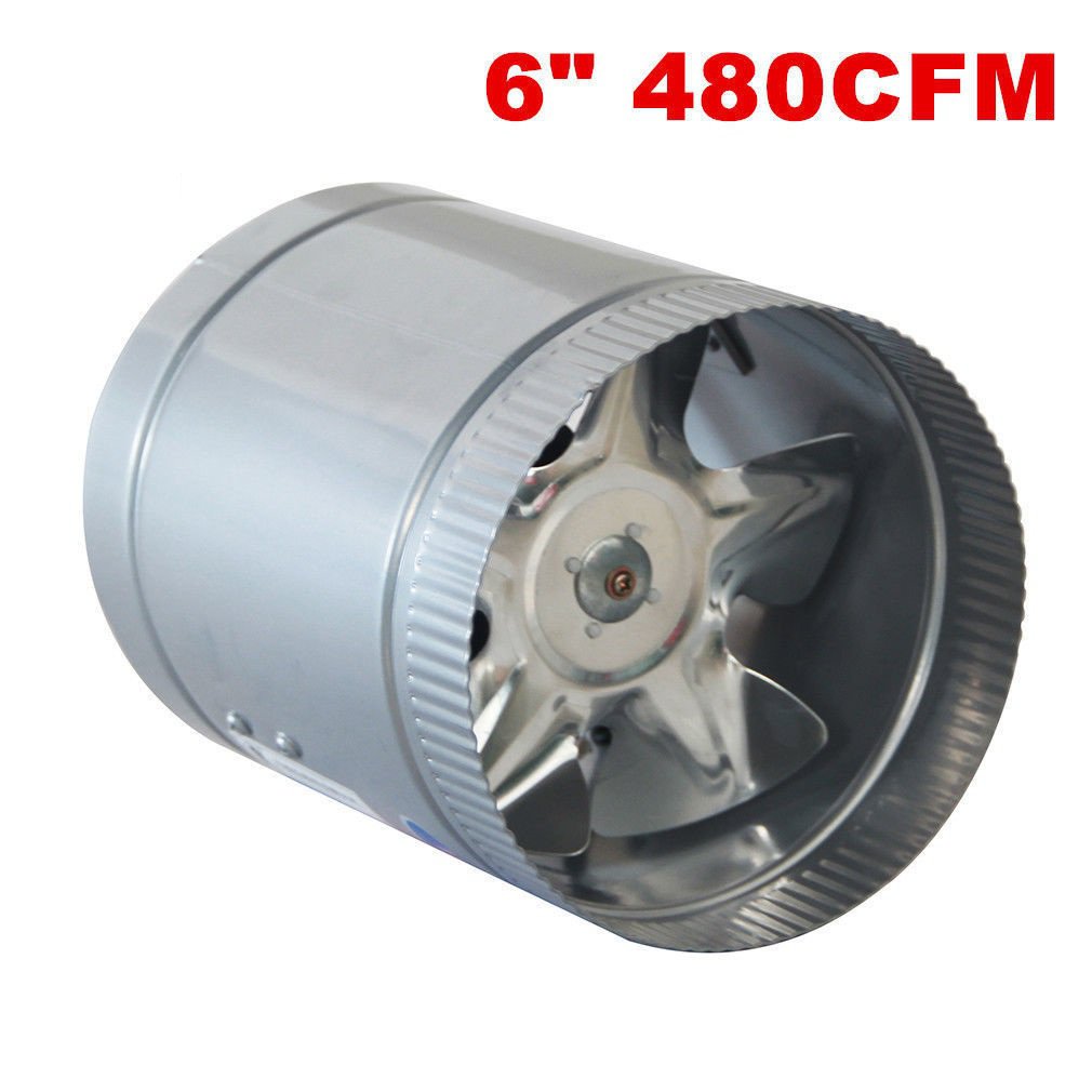 6 Inline Duct Fan 260CFM Booster Exhaust Blower Aluminum Blade Air