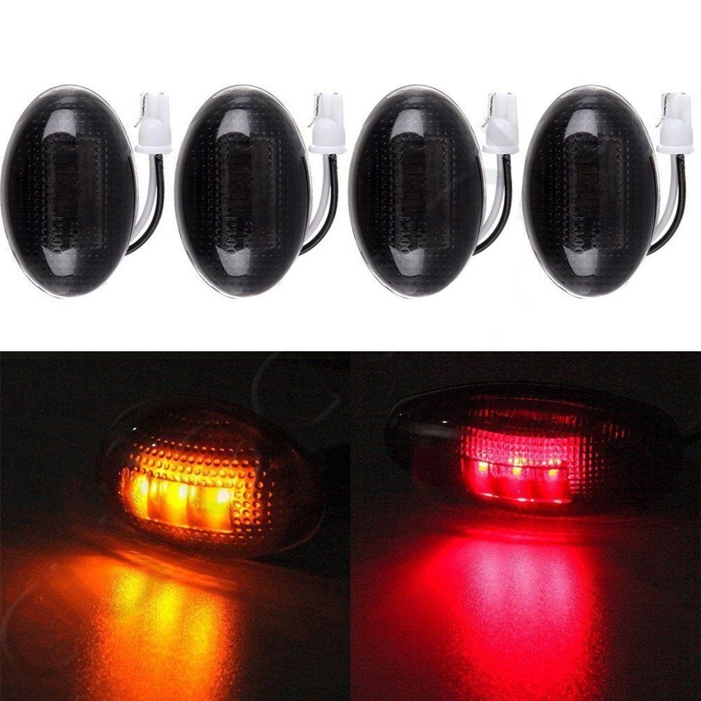Ford F350 F Series 4pc LED Fender Bed Side Marker Lights Smoked Lens OY