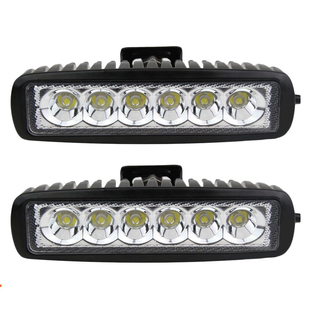 2pcs 18w Led Work Light Bar Flood Beam Offroad Driving Fog 4WD Lamp UTE SUV OY