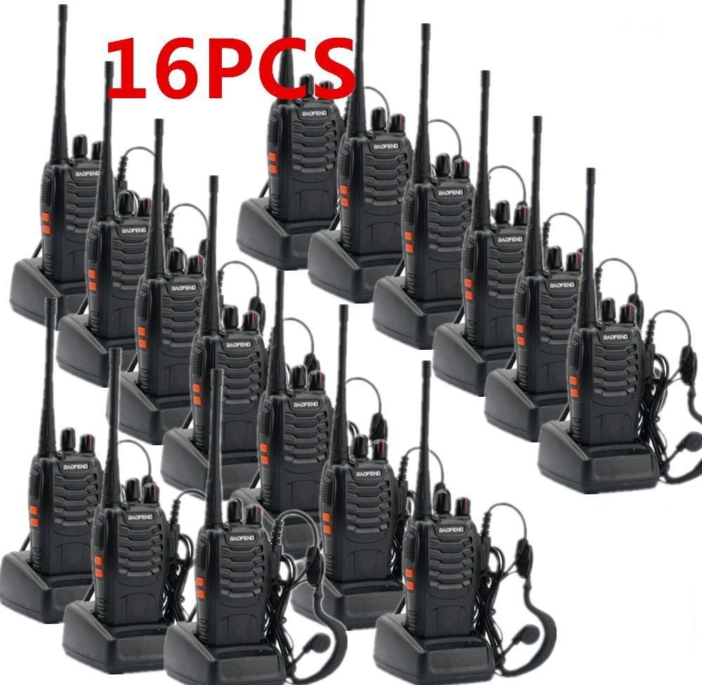 16 X Baofeng BF-888S UHF 400-470MHz Handheld Two-way Ham Radio Walkie ...