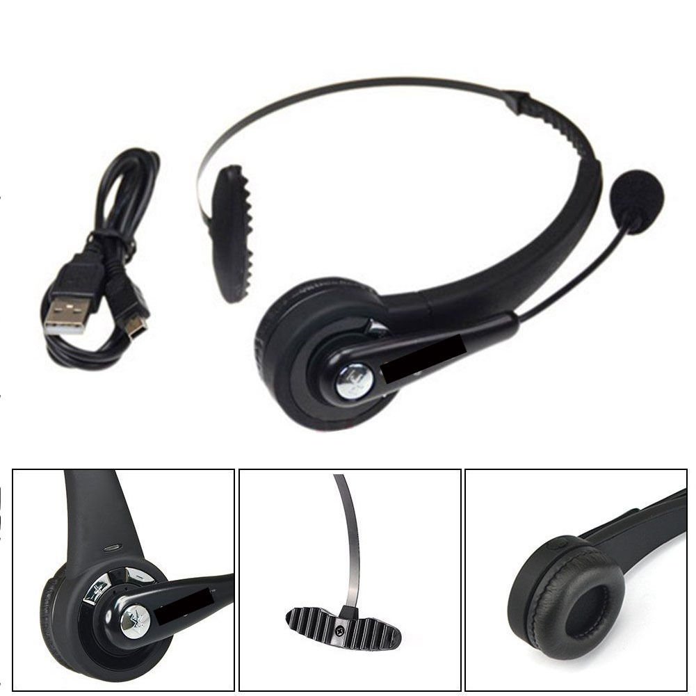 OverHead Bluetooth Wireless Trucker Headset with Boom Mic For PS3 ...