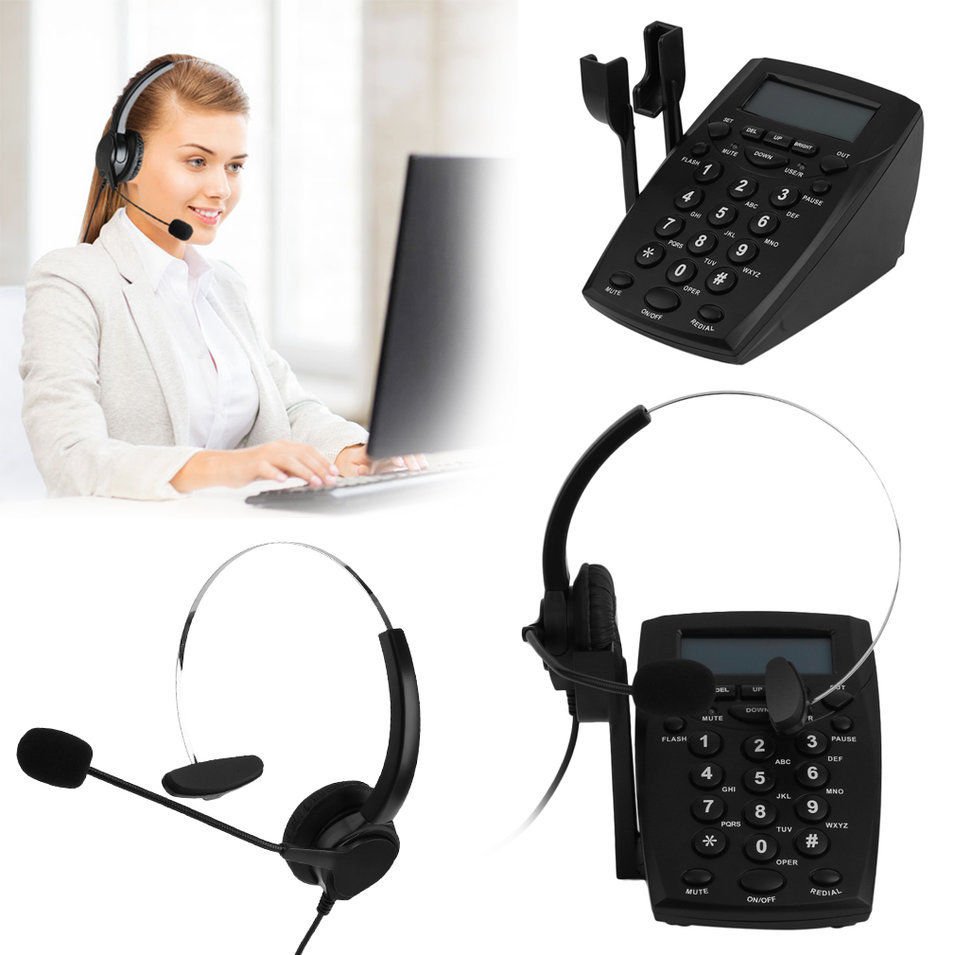 Business Call Center Dialpad Headset Telephone with Tone Dial Key Pad