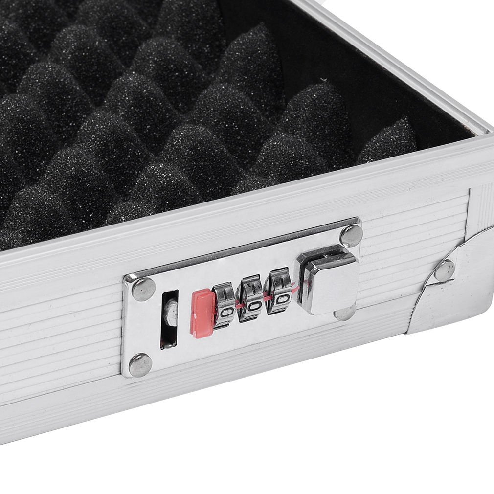 Aluminum Framed Locking Gun Carry Case Handgun Pistol Hard Lock Box Storage