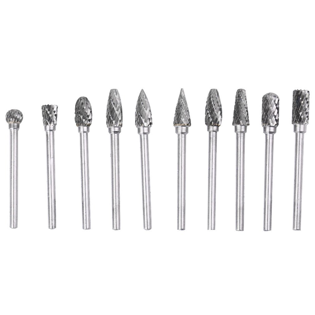 10p Tungsten Carbide Cutting Burr Set Dremel Drill Bits rotary grinder ...