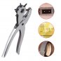 3pc Leather Belt Hole Punch Eyelet Plier Snap Button Grommet Setter Tool Kit