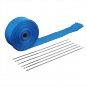 Blue Exhaust Header Fiberglass Heat Wrap Ties Kit Durable Fiberglass 16 ft