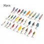 Lot 30 PCS Fishing Lures Crankbaits Hooks Minnow Baits Tackle New