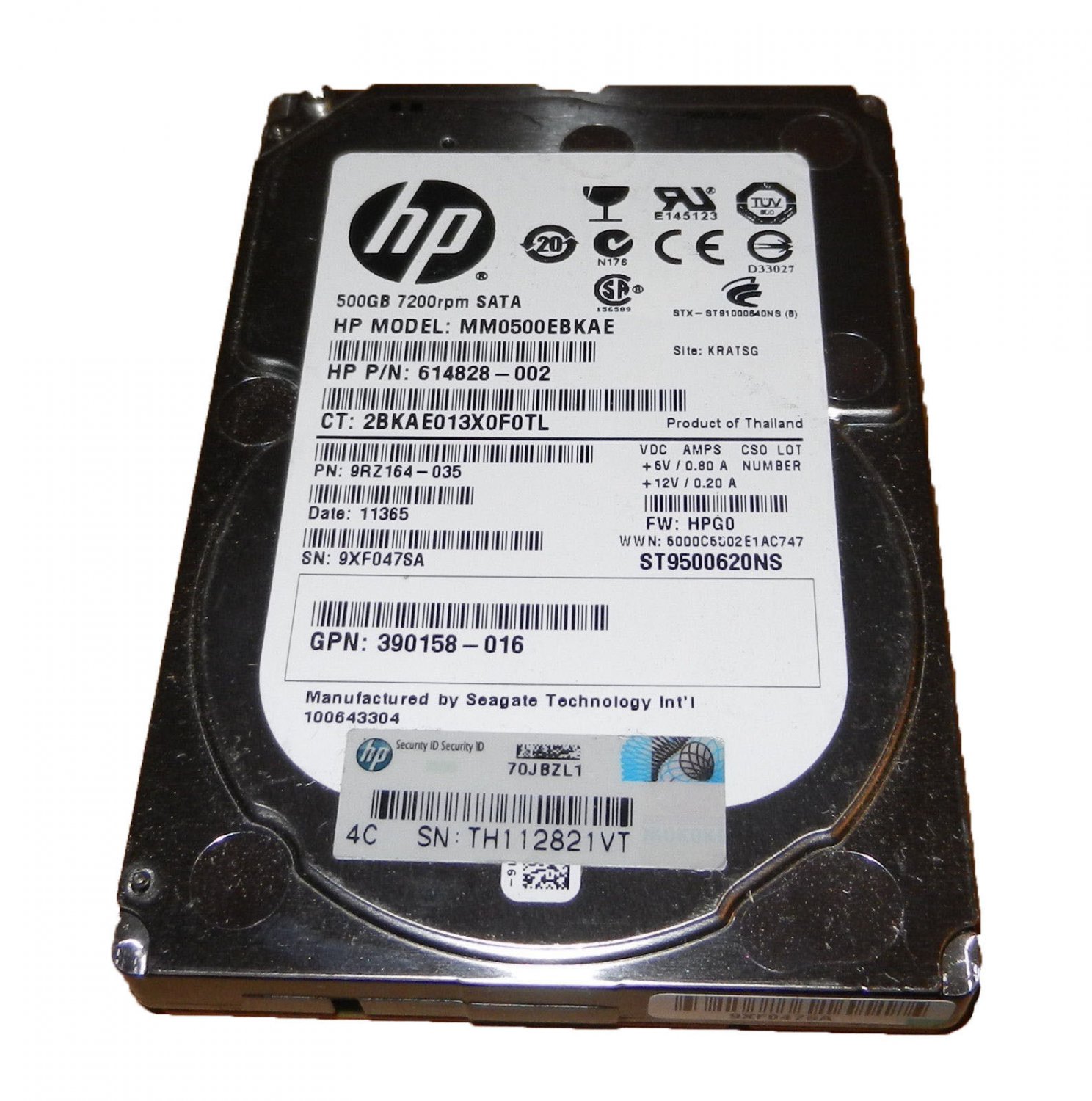 HP 508035-001 500GB SATA 7.2K RPM 2.5 HD - 390158-016， 507749-001