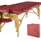 New Portable Massage Table Burgundy PU with Free Carry Case U1