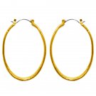 Earrings LISE , Brushed Long Oval Hoop