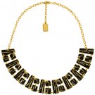 Necklace LOUISY, Modern Black Enamel Geometric Choker, Karine Sultan