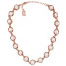 Karine Sultan The Jeanne White Glass Pearls Encased in Textured Chain