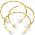 Emilie Open Pearl Cuff Set Of 3, Karine Sultan