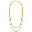 The Gabrielle Multi Strand Long 24KT,Gold Plated Necklace