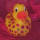 Dotty hand painted rubber duck