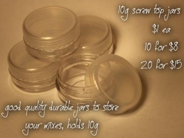 10g screw top jars x10