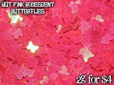 2g iridescent pink butterflies