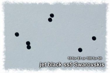 GENUINE SWAROVSKI CRYSTALS SS5 JET - 100P