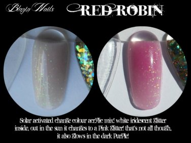 'red robin' glitter mix glow colour change