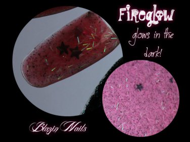 'fireglow' glitter acrylic mix glow