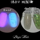 'glow gecko' glitter acrylic mix glow