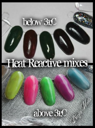 heat reactive colour change acrylic mixes neon - green / black