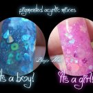 it's a boy - glitter acrylic mix