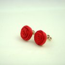 Red roses earrings