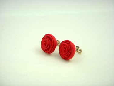 Red roses earrings