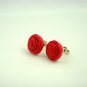 Red roses earrings