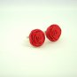 Red roses earrings
