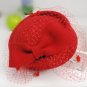 100% wool Lady/woman' s pillbox hat, with large wool bow & netting, one-size-fits-all