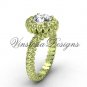 14kt yellow gold engagement ring, "Forever One" Moissanite VD1006