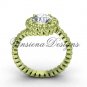 14kt yellow gold engagement ring, "Forever One" Moissanite VD1006