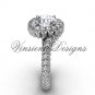 Platinum engagement ring, "Forever One" Moissanite VD1006