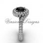 Platinum engagement ring,Black Diamond VD1006