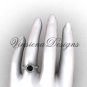 14kt white gold engagement ring, Black Diamond VD1006
