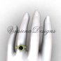 14kt yellow gold engagement ring, Black Diamond VD1006