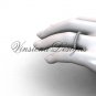 Unique 14k white gold diamond wedding band VD1009