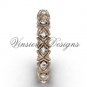 Unique 14kt rose gold diamond wedding band VD10012