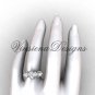 Platinum Three stone engagement ring,"Forever One" Moissanite VD10014