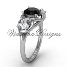 Platinum Three stone engagement ring, Black Diamond VD10014 Platinum Three stone engagement ring, Black Diamond VD10014